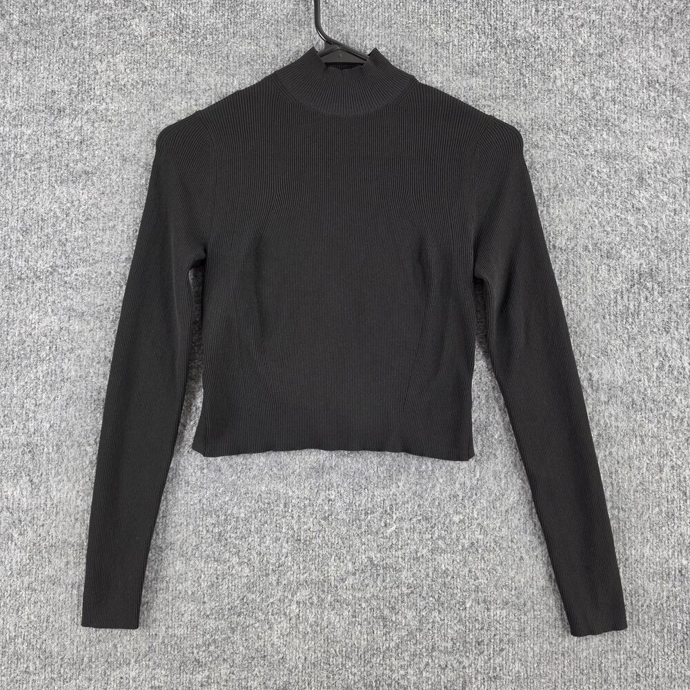 Lululemon Sweater Women Medium Ribbed Knit Twist Back Mockneck Top Yoga Athletic - Picture 5 of 14
